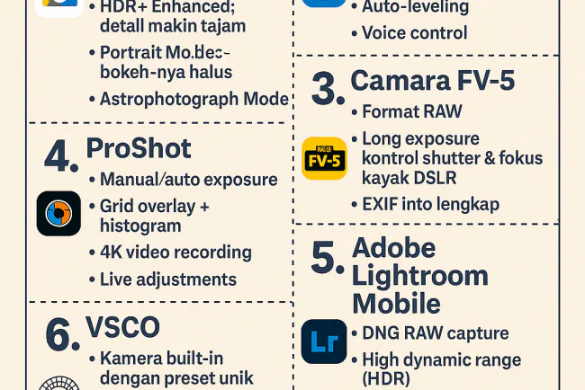 7 Aplikasi Kamera Tambahan yang Bikin HP Kentang Kayak DSLR