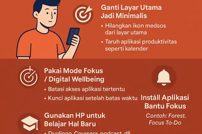 Cara Pakai HP Secara Produktif Tanpa Kecanduan Scroll