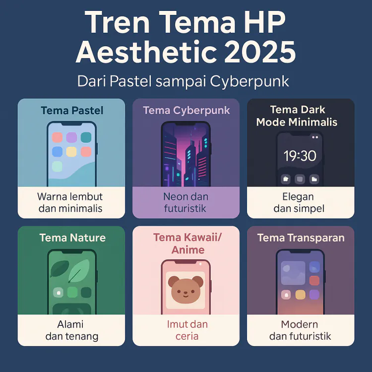 Tren Tema HP Aesthetic 2025 Dari Pastel sampai Cyberpunk, Biar Layarmu Makin Unik!