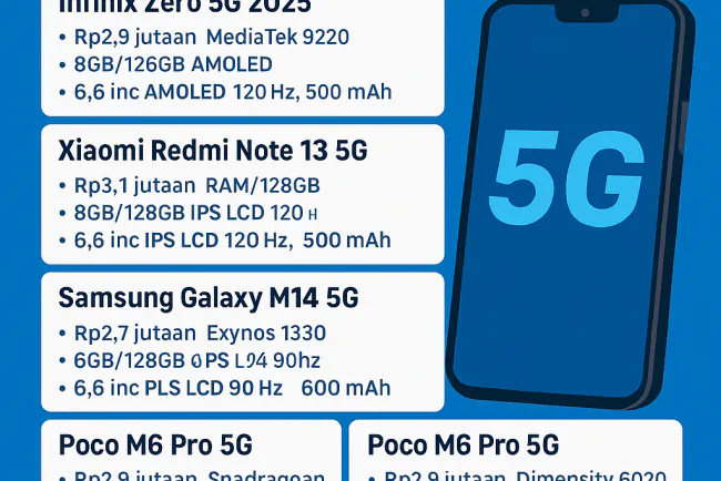 HP 5G Termurah 2025 – Siap Nyambut Internet Super Ngebut