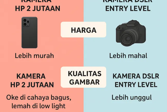 Perbandingan Kamera HP 2 Jutaan vs Kamera DSLR Entry Level