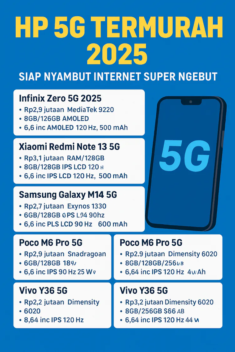 HP 5G Termurah 2025 – Siap Nyambut Internet Super Ngebut