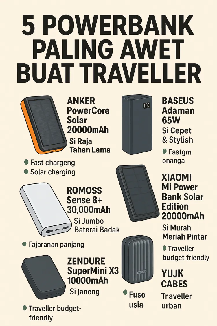 5 Powerbank Paling Awet Buat Traveller