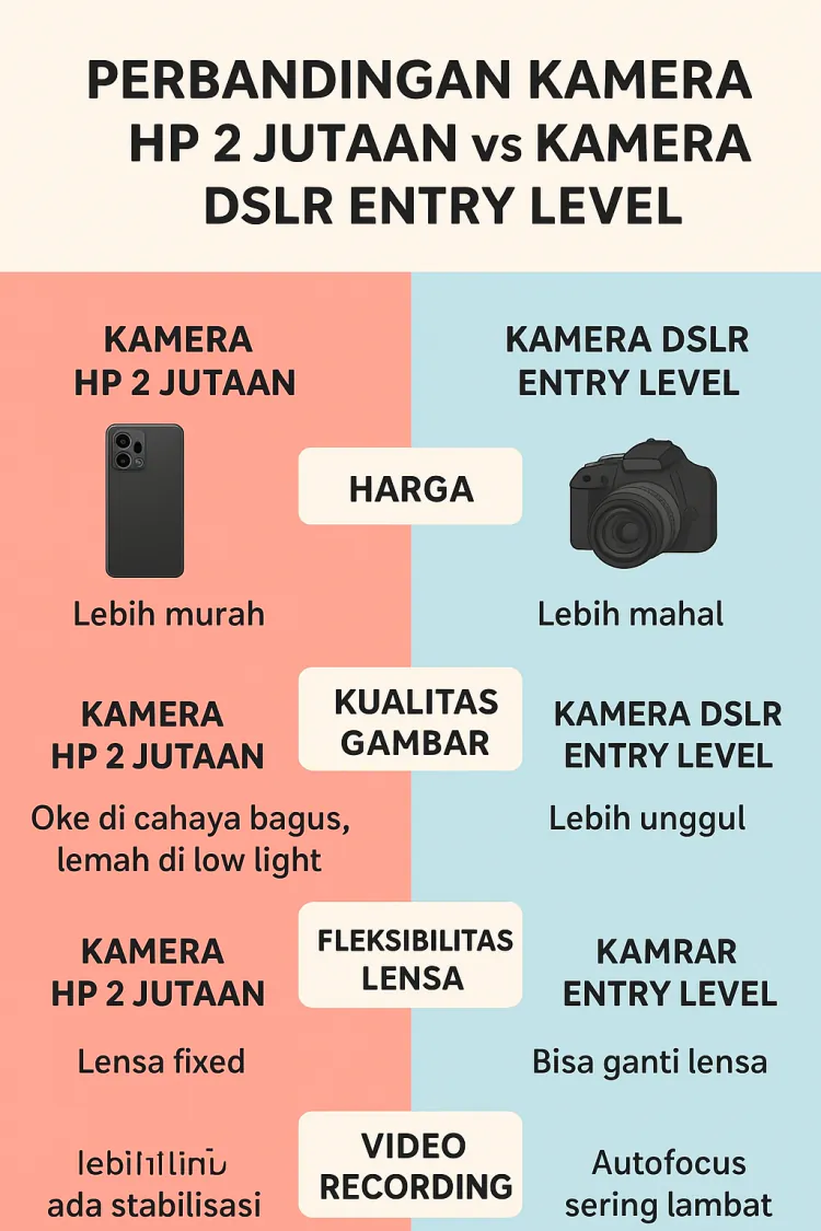 Perbandingan Kamera HP 2 Jutaan vs Kamera DSLR Entry Level