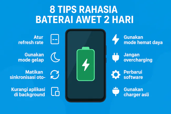 Rahasia Baterai HP Bisa Tahan 2 Hari Full