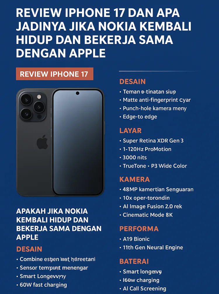 Review iPhone 17 dan Apa Jadinya Jika Nokia Kembali Hidup dan Bekerja Sama dengan Apple