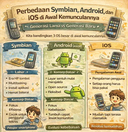 Perbedaan Symbian, Android, dan iOS di Awal Kemunculannya: Generasi Lama vs Generasi Baru