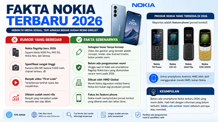 Heboh Nokia Terbaru 2026, Benarkah Sudah Resmi Dirilis? Ini Fakta Sebenarnya